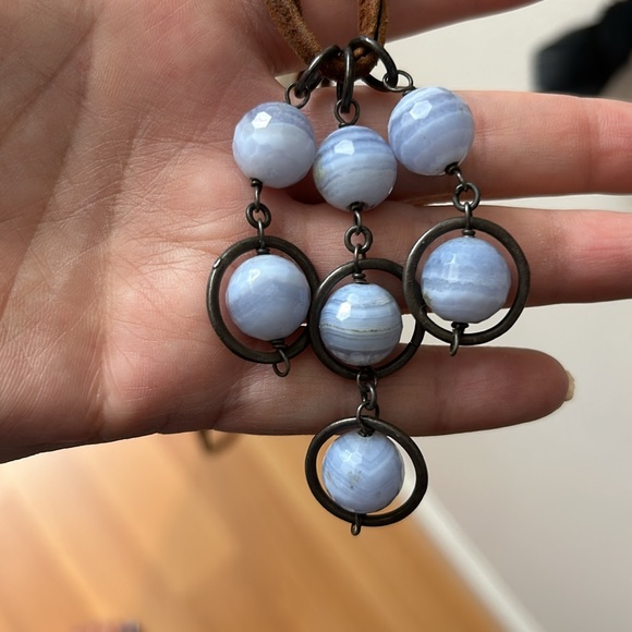 Vintage Stone Leather Necklace - Picture 6 of 7